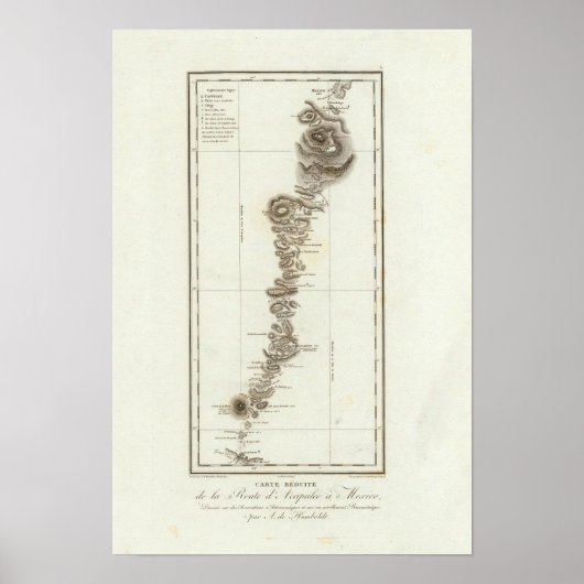 メキシコシティへのアカプルコの地図 ポスター (正面)