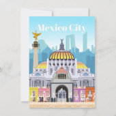 メキシコシティへの旅行アート サンキューカード (正面)