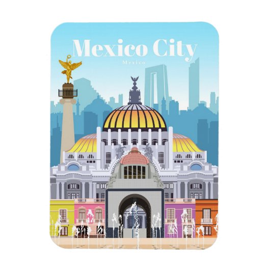 メキシコシティへの旅行アート マグネット (縦)
