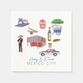 メキシコシティウォーター結婚カラー スタンダードカクテルナプキン (正面)