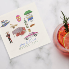 メキシコシティウォーター結婚カラー スタンダードカクテルナプキン