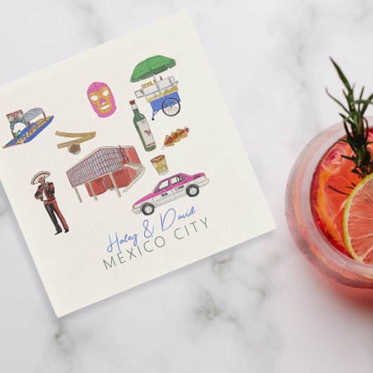 メキシコシティウォーター結婚カラー スタンダードカクテルナプキン