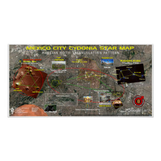 メキシコシティスターの地図 ポスター