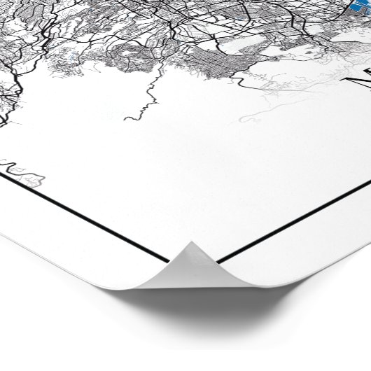 メキシコシティセントラルアメリカトラベル通りの地図 ポスター (角)