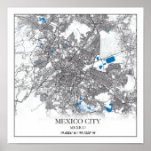 メキシコシティセントラルアメリカトラベル通りの地図 ポスター (正面)