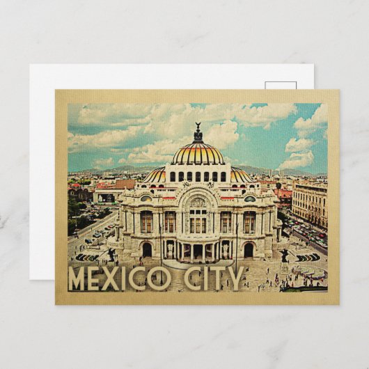 メキシコシティポストカードヴィンテージ旅行はがき ポストカード (正面/裏面)