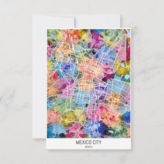 メキシコシティメキシコの地図 サンキューカード (正面)