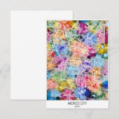 メキシコシティメキシコの地図 サンキューカード (正面/裏面)