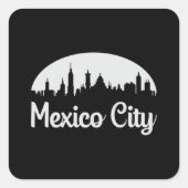 メキシコシティメキシコシティスケープおもしろいスカイラインギフト スクエアシール (正面)