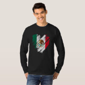 メキシコシティメキシコ国旗のハートメキシコ Tシャツ (正面フル)