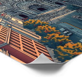 メキシコシティメキシコ芸術的旅行イラストレーション ポスター (角)