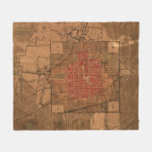 メキシコシティメキシコ(1800年)のヴィンテージの地図 フリースブランケット (正面(横))