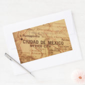 メキシコシティヴィンテージの地図 長方形シール (封筒)