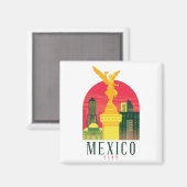メキシコシティヴィンテージ旅行はがき マグネット (正面/裏面)