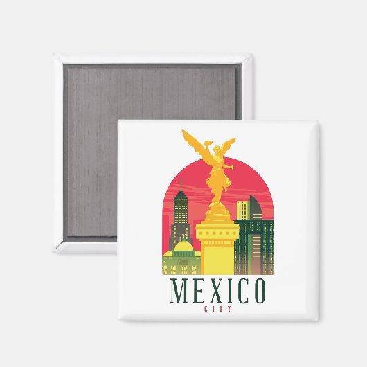 メキシコシティヴィンテージ旅行はがき マグネット (正面/裏面)