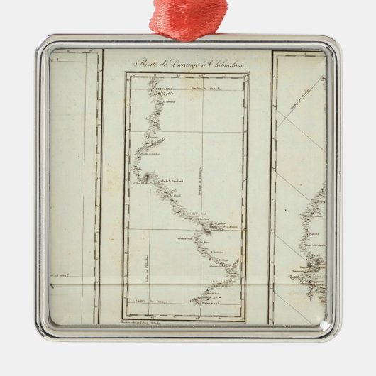 メキシコシティー地図 メタルオーナメント (正面)