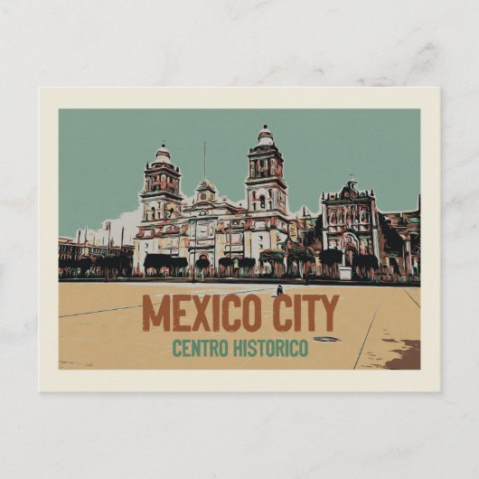 メキシコシティ大聖堂、歴史的な中心地、メキシコポス ポストカード (正面)