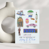 メキシコシティ結婚の水彩画 セーブザデート