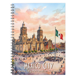 メキシコシティ カトリック大聖堂 水彩画 旅行 ノートブック