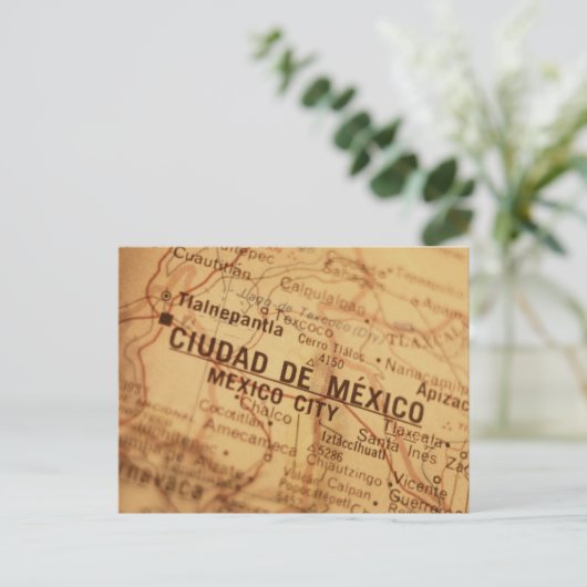 メキシコシティ ヴィンテージマップ ポストカード (スタンド正面)