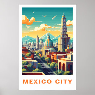 メキシコシティ ヴィンテージ トラベル アート ポスター