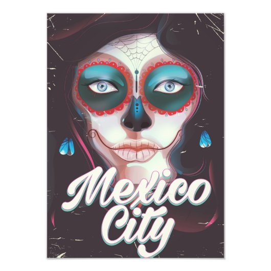 メキシコシティ 死者の日 トラベルポスター フォトプリント            (正面)