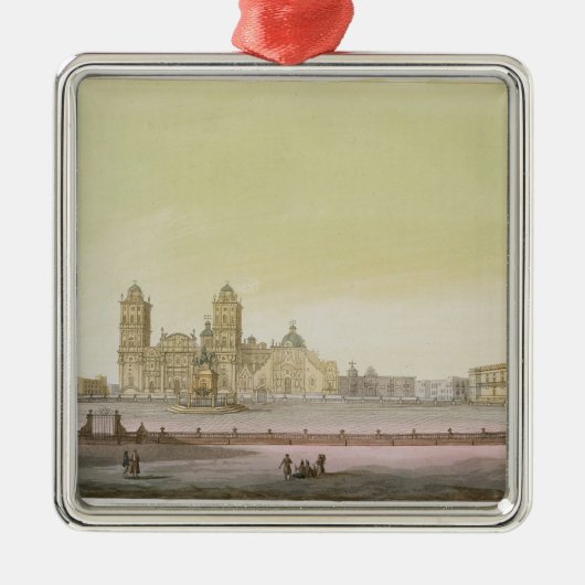 メキシコシティ(色の英語の主要広場の眺め メタルオーナメント (正面)