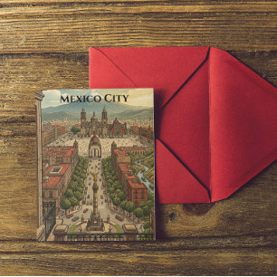 メキシコシティ CDMX ビンテージ旅行都市ビュー ポストカード