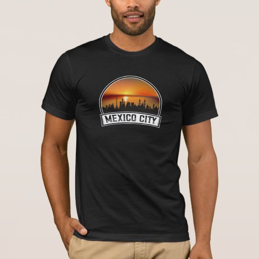 メキシコシティ CDMX ヴィンテージ サンセット スカイライン Tシャツ (正面)