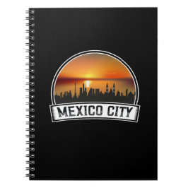 メキシコシティ CDMX ヴィンテージ 日没 スカイライン ノートブック