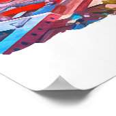 メキシコシティCDMX絵を描のパノラマビュー ポスター (角)