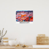 メキシコシティCDMX絵を描のパノラマビュー ポスター (キッチン)