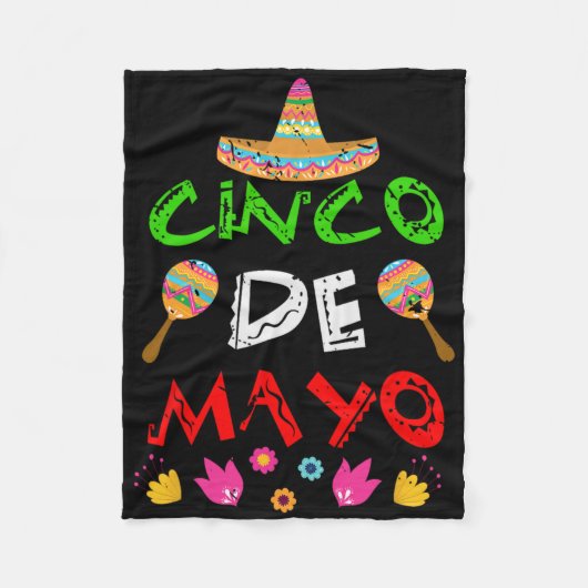 メキシコシンコデマヨ フリースブランケット (正面)