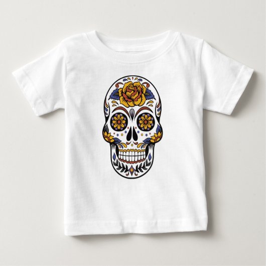 メキシコスカルの死の日 ベビーTシャツ (正面)