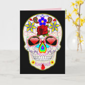 メキシコスカルグリーティングカード カード (黄色い花)