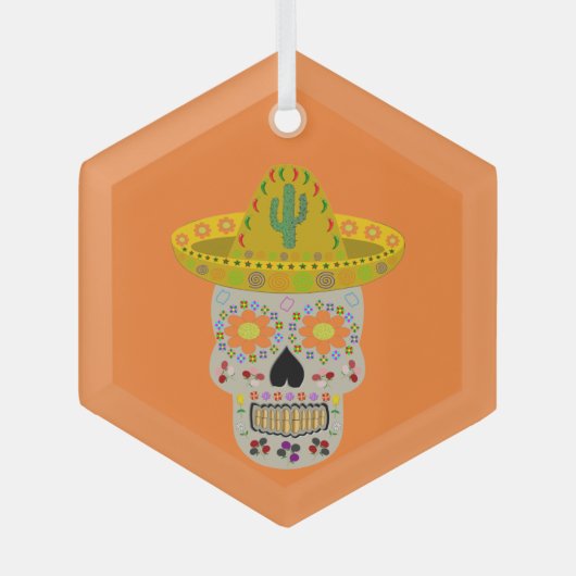 メキシコスカル ガラスオーナメント (正面)