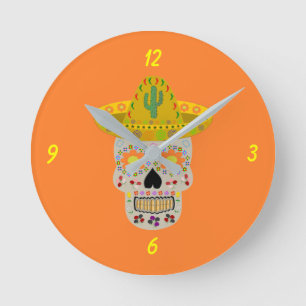 メキシコスカル ラウンド壁時計