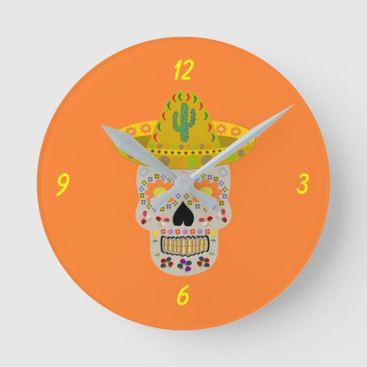 メキシコスカル ラウンド壁時計 (正面)