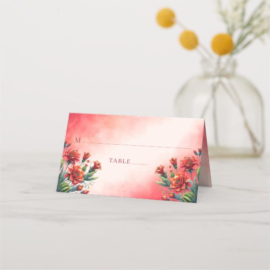 メキシコスタイルキンセアニラパーソナライズされた プレイスカード (正面)