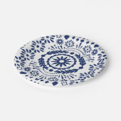 メキシコスタイルパペルピカドネイビーブルー ペーパープレート (アングル)