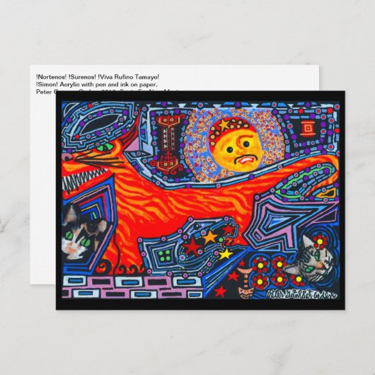 メキシコスペインののタスマニアの悪魔の犬と猫 ポストカード (正面/裏面)