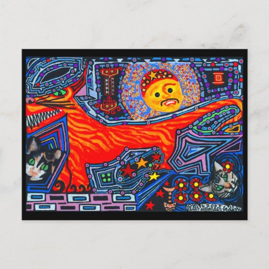 メキシコスペインののタスマニアの悪魔の犬と猫 ポストカード (正面)