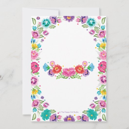 メキシコスペインののフローラ、セノリタ・ベビーシャワーガール 招待状 (裏面)