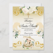 メキシコスペインのの洗礼金ゴールド少女シャラ 招待状 (正面)