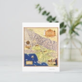 メキシコスペインのランチョスのロサンゼルスの地図 ポストカード (スタンド正面)