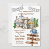 メキシコスペインのワイルドウエストカウボーイベビーシャワー 招待状 (正面)