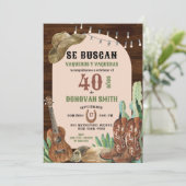 メキシコスペインのンウエスタンブーツカウボーイ誕生日 招待状 (スタンド正面)