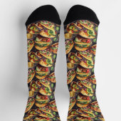 メキシコタコウォーターカラーアート ソックス (上部)