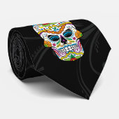 メキシコタトゥーバラ砂糖スカル ネクタイ (ロール)