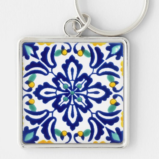 メキシコタラベラテラコッタタイルデザインNo. 10 キーホルダー (正面)